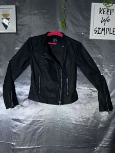 AX  Black Faux Leather Jacket