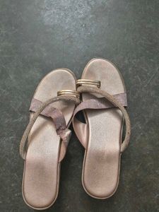 Sparkly Rose Gold Flat Sandals