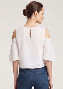 🤍 Beautiful White Cold-Shoulder Butterfly Sleeve