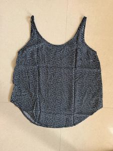 Navy &amp; White Patterned Tank Top