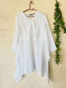 Elegant White Embroidered Kurta Top
