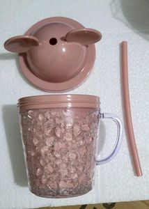 Cute Mickey Mouse Cup with Straw