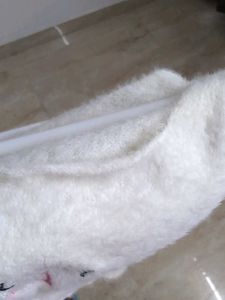 Cute Fluffy White Tank Top