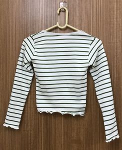 Green Stripes Long Sleeves T-shirt