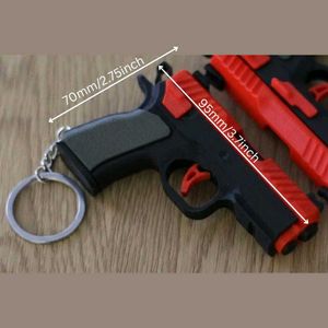 Toy Gun keychain  with blow back action- Red and B