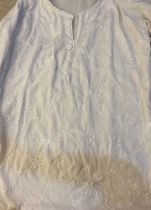 Embroidered Boho White Tunic Top