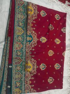 rose pink elegant saree new  with blau