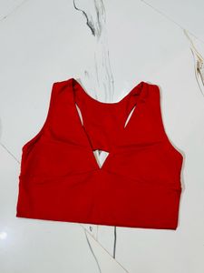 Red Sports top with Cut-out Detail