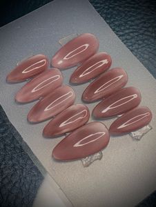 Dusty Rose Velvet Cat Eye Press On Nails