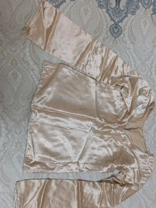 Satin  top flared sleeves
