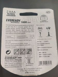 Eveready Rechargeable Batteries