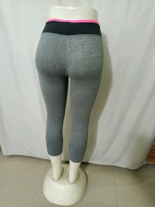 Imported Grey Capris with Pink Free Size S M L