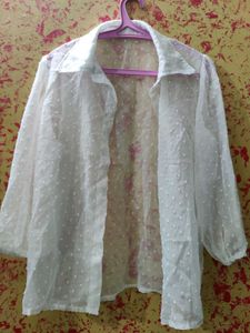 Urbanic White Sheer Placket Blouse