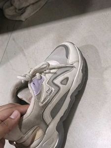 Comfortable White &amp; Grey Sneakers