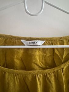 Only - Mustard Yellow Lace Detail Peplum Top