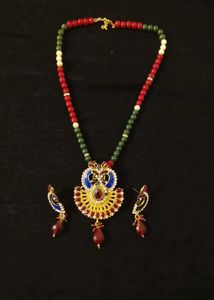 Beaded Necklace and Earrings Set