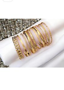 Set of 9 Gold Bangles