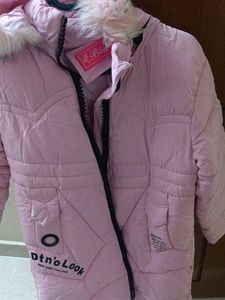 Pink Puffer Jacket with Fur Hood