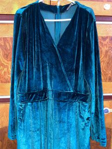 Tokyo Talkies Elegant Green Velvet Jumpsuit XL