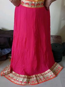 Vibrant Pink Embroidered Lehenga Skirt