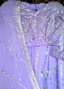 Stunning Lavender Embroidered Lehenga Choli