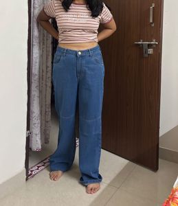 Shein blue Wide Leg Jeans