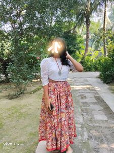 Bohemian Paisley Print Maxi Skirt