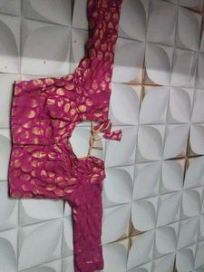 Beautiful Pink Blouse with Gold Print