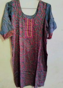 grey printed kurta set with duppata