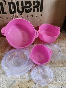 Pink Plastic Food Containers with Lids