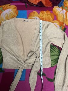 Shiny Tie-Front jacket
