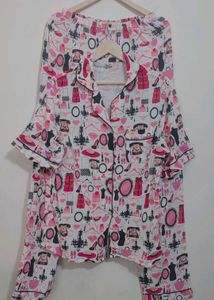 Cute Fashion Print Pajama Set For 36 Bust