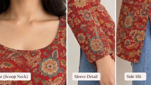 Beautiful Red Floral Print Kurta