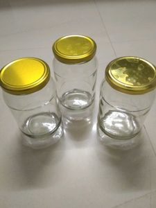 Glass Jar with Golden Lid