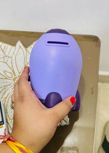 Cute Purple Rocket Piggy Bank with Colorful Balls