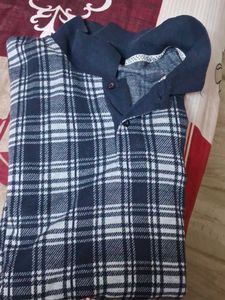 Men's Blue Plaid Collared Shirt