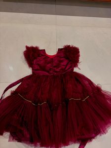 Elegant Magenta Tulle Gown