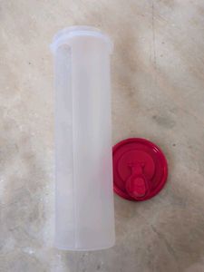 Tupperware - Clear Tall Water Bottle with Red Lid
