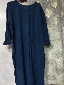 Embroidered Navy Blue Kurti set