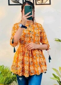 Stylish mustard Printed Kurti