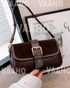 Chic Brown Crossbody Bag with Buckle