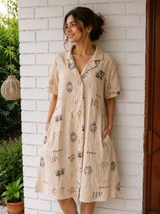 Boho Print Shirt Dress