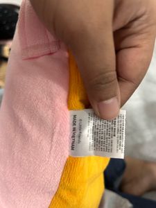 2 in 1 neck pillow pink and yellow