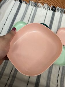 Set of 7 Pastel Square Plates