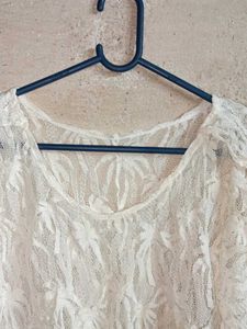Sheer White Lace Crop Top