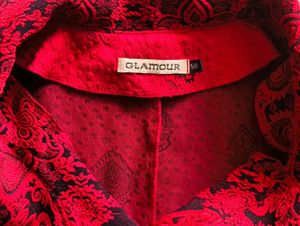 Vibrant Red Textured Blazer