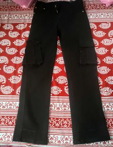 Black Cargo Pants boot cut unisex