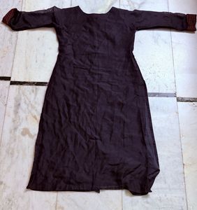 black embroidered kurta