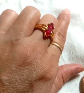 Elegant Gold &amp; like Ruby Rings per piece 150rs