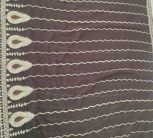 Brown Embroidered Dupatta